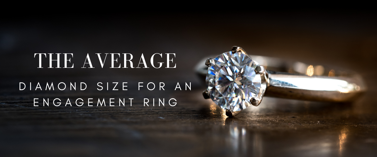 The average diamond size for an engagement ring